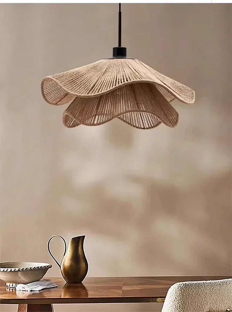 WabiRope Aura: Lampada a Sospensione in Canapa Wabi Sabi Scandinava
