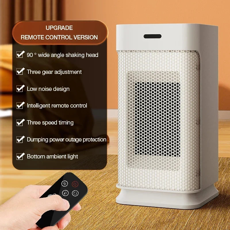 Stufa Elettrica Portatile in Ceramica con PTC e Luce Notturna