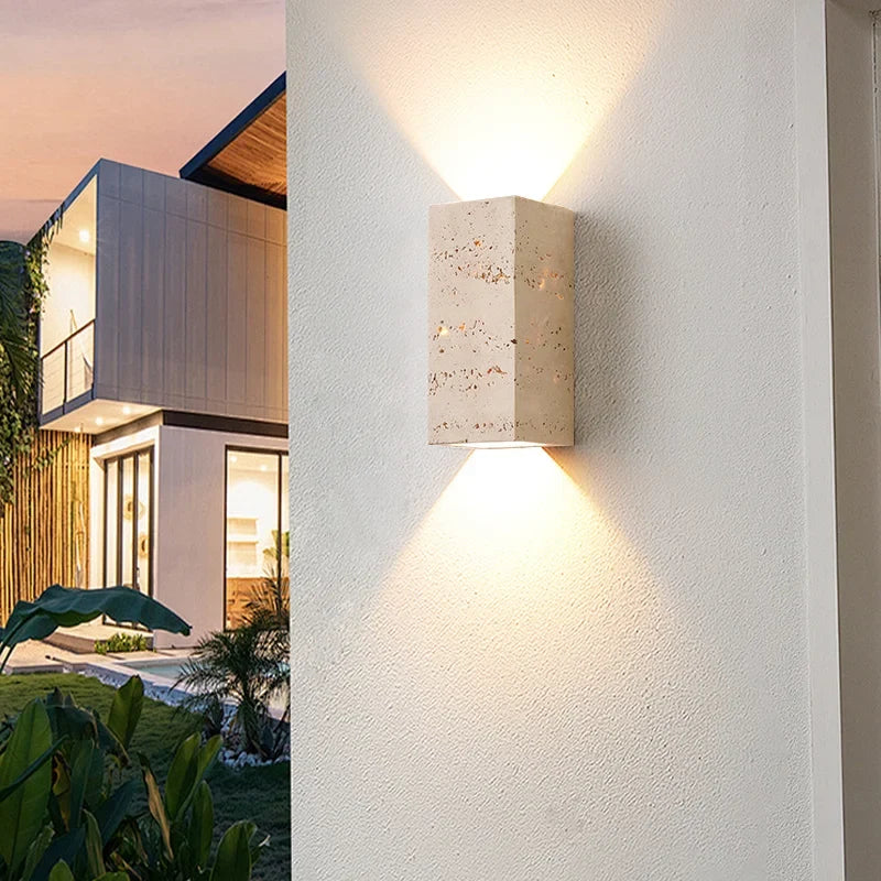 StoneBloc Lampada da Parete Esterna – Lampada da Parete in Aspetto Pietra Naturale per Giardino, Corridoio & Bagno