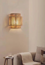 MORI GLOW Lampada da Parete in Cordino di Canapa Fatta a Mano
