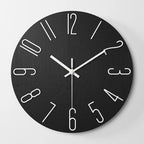 NordicTime - Orologio da parete in legno senza cornice per un arredamento silenzioso e moderno