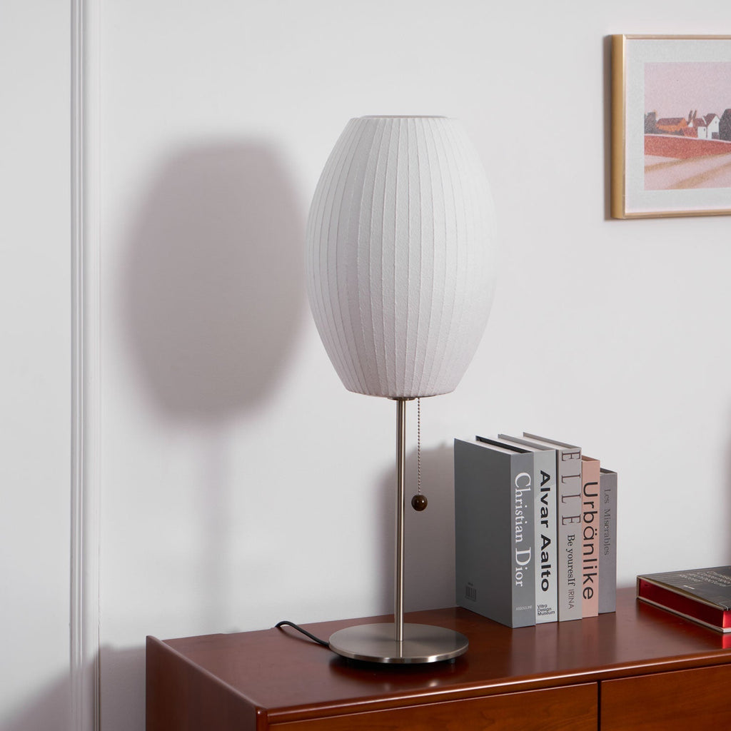 Sicon Lampada da Tavolo – Polimero & Acciaio – Bianco – E26/E27 – Lampada LED da Tavolo Moderna per Ambienti Eleganti