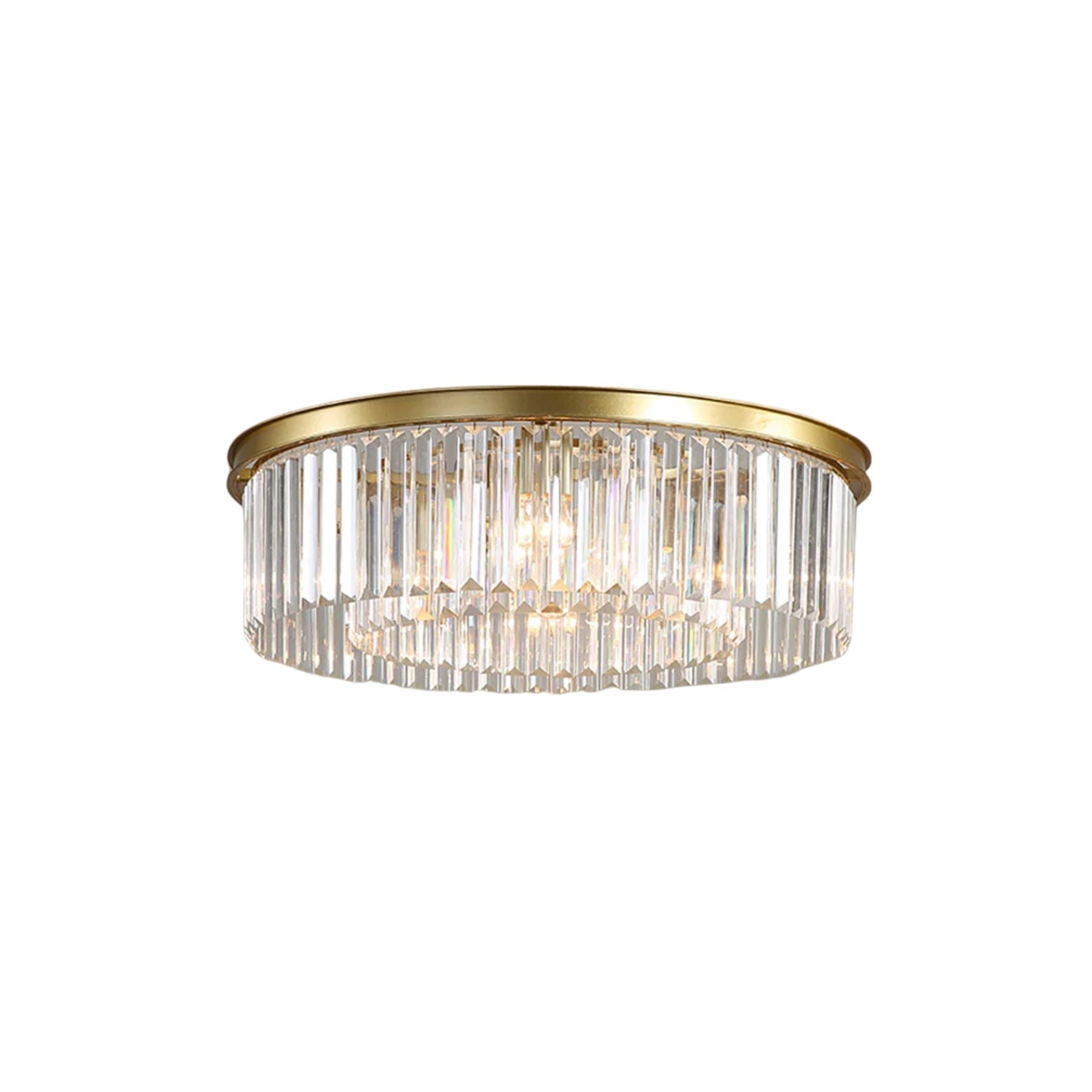 Lampada da soffitto Silion – Ferro color oro – Cristallo – Ø 40 cm – Stile elegante