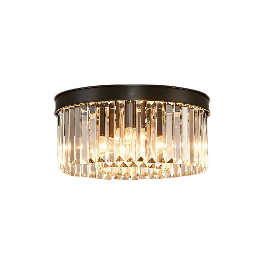 Lampada da soffitto Silion – Ferro color oro – Cristallo – Ø 40 cm – Stile elegante