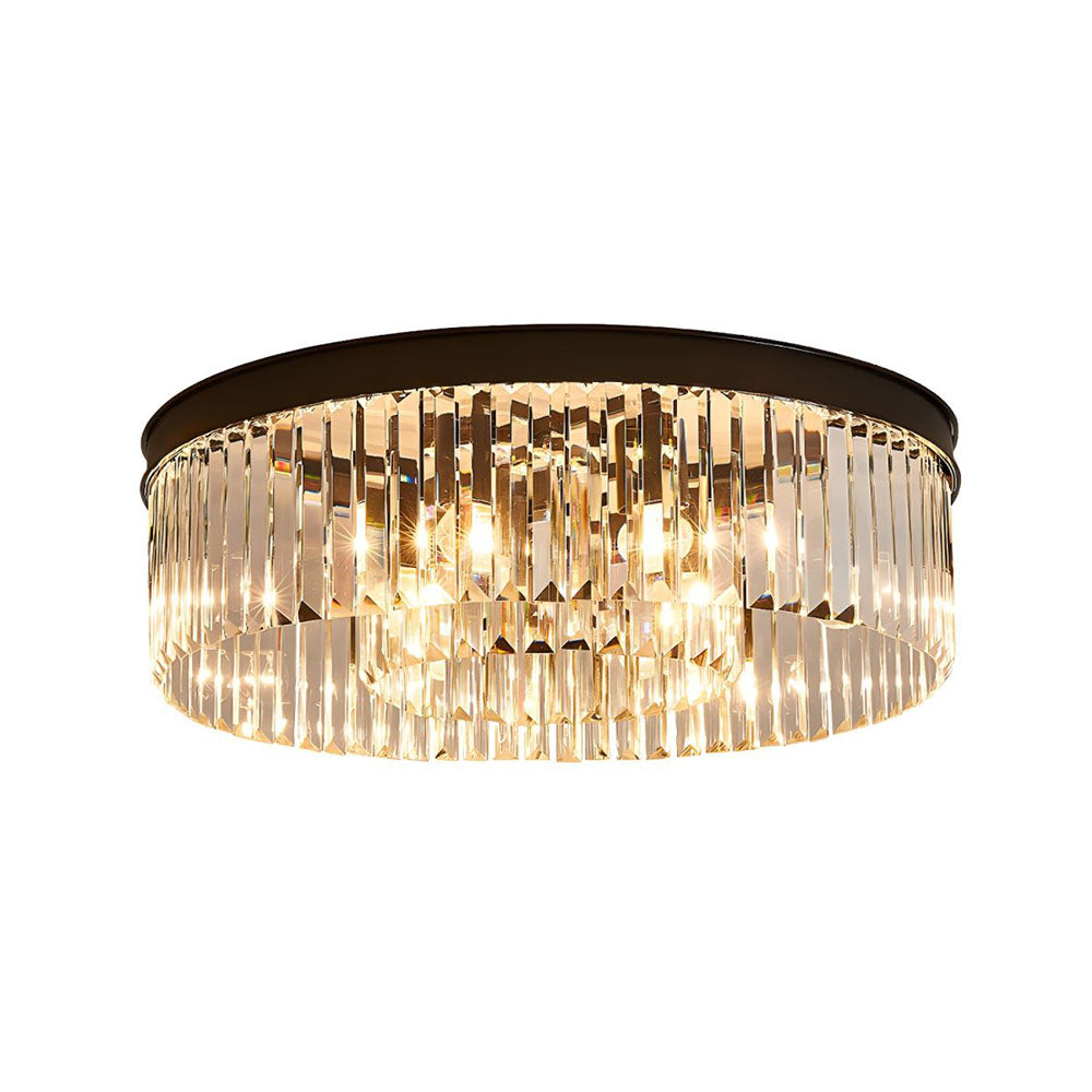 Lampada da soffitto Silion – Ferro color oro – Cristallo – Ø 40 cm – Stile elegante
