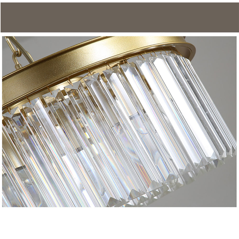 Lampada da soffitto Silion – Ferro color oro – Cristallo – Ø 40 cm – Stile elegante