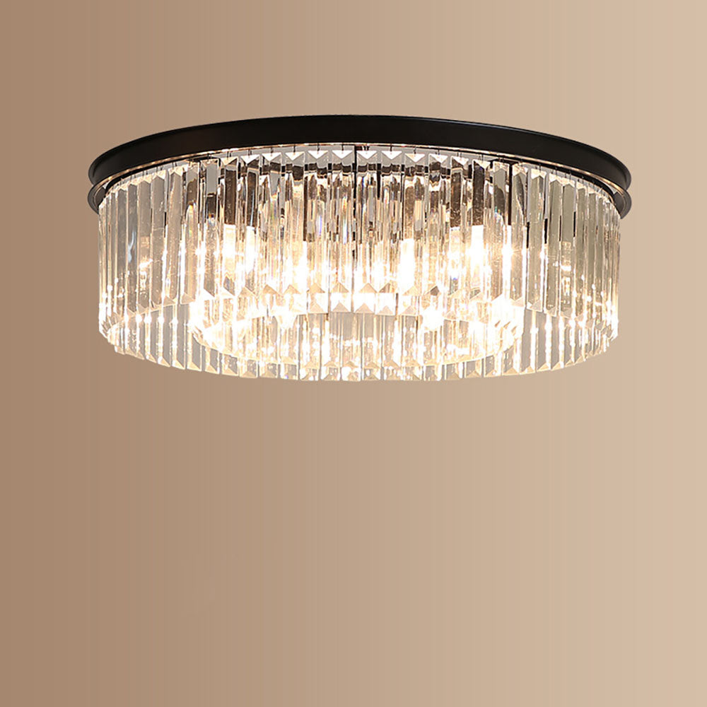Lampada da soffitto Silion – Ferro color oro – Cristallo – Ø 40 cm – Stile elegante
