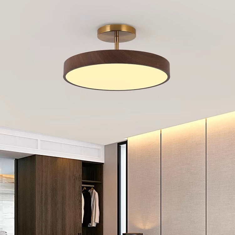 Sinton Lampada da soffitto – Ferro – Aspetto legno/Oro – Ø40/Ø50 cm – Design elegante per il soggiorno