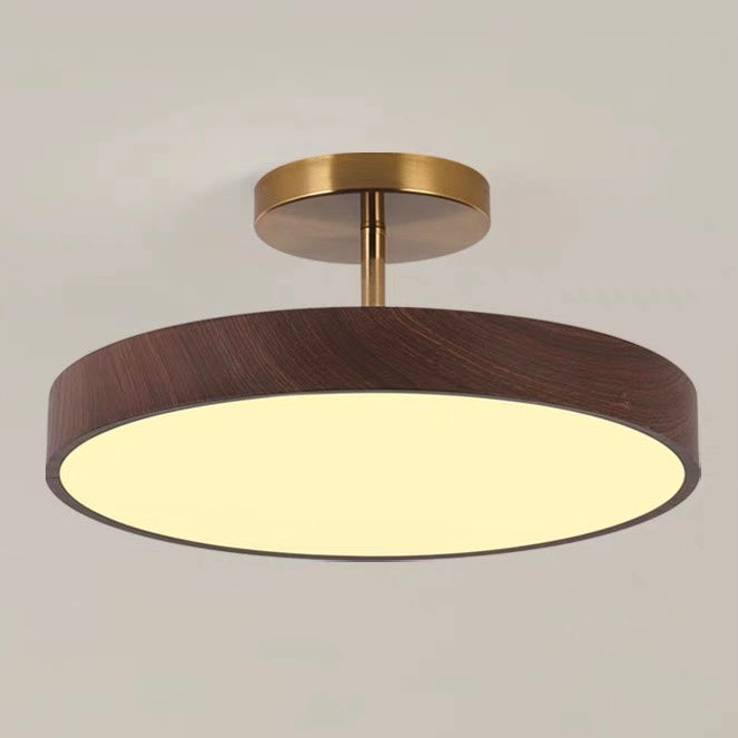 Sinton Lampada da soffitto – Ferro – Aspetto legno/Oro – Ø40/Ø50 cm – Design elegante per il soggiorno