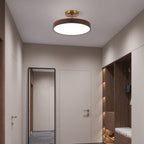 Sinton Lampada da soffitto – Ferro – Aspetto legno/Oro – Ø40/Ø50 cm – Design elegante per il soggiorno