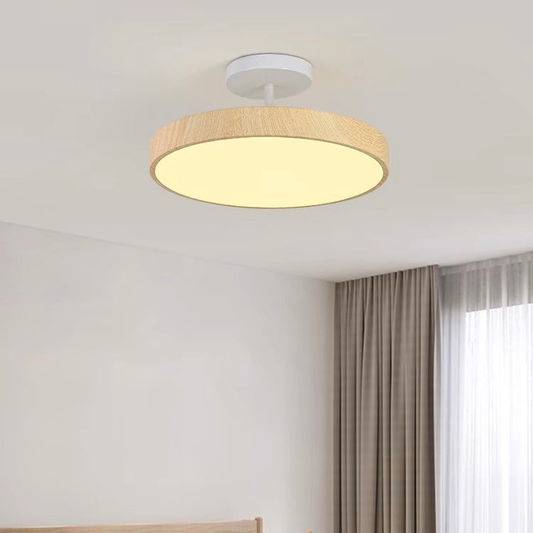 Sinton Lampada da soffitto – Ferro – Aspetto legno/Oro – Ø40/Ø50 cm – Design elegante per il soggiorno