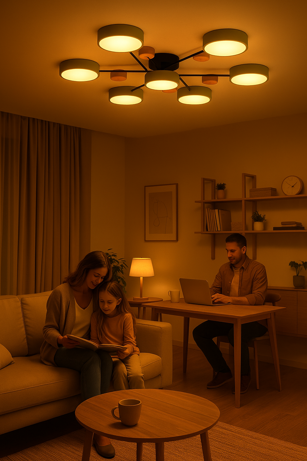 Lampada da soffitto LED scandinava | Design luminoso moderno ramificato