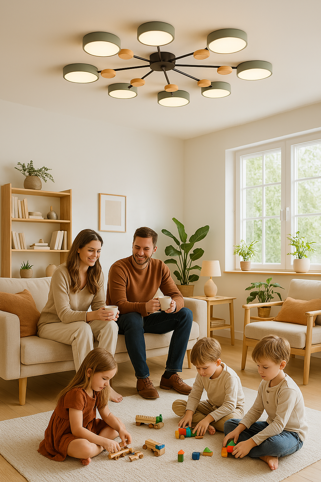 Lampada da soffitto LED scandinava | Design luminoso moderno ramificato