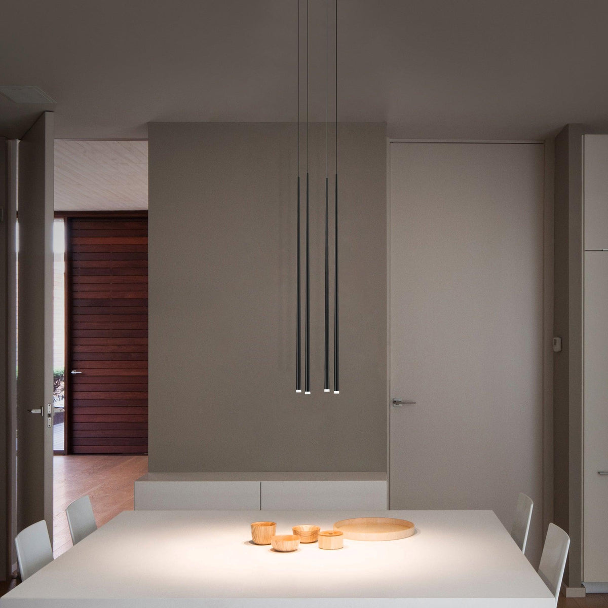 Lampadario a cono sottile
