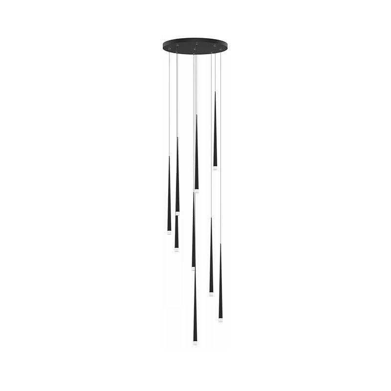 Lampadario a cono sottile