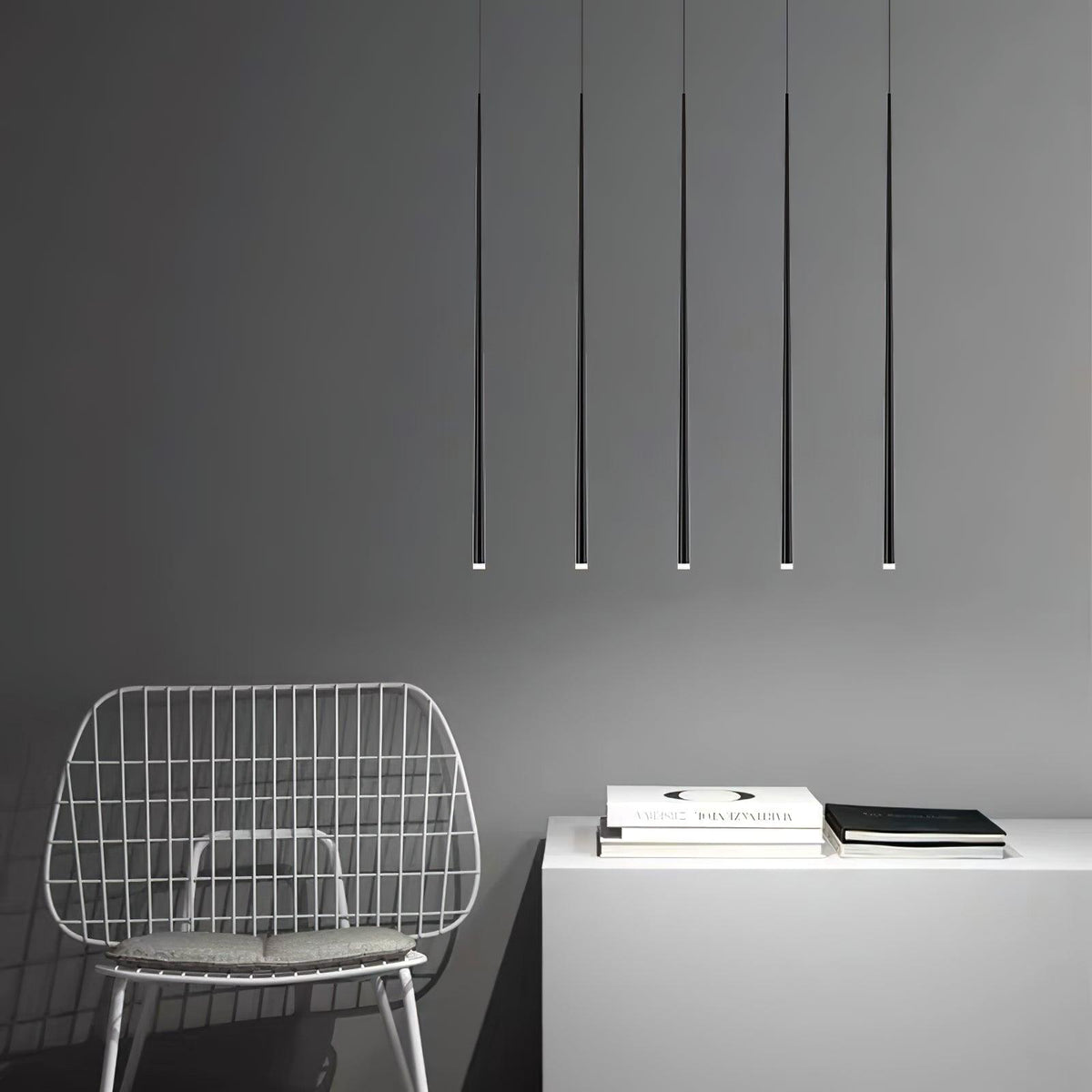 Lampadario a cono sottile