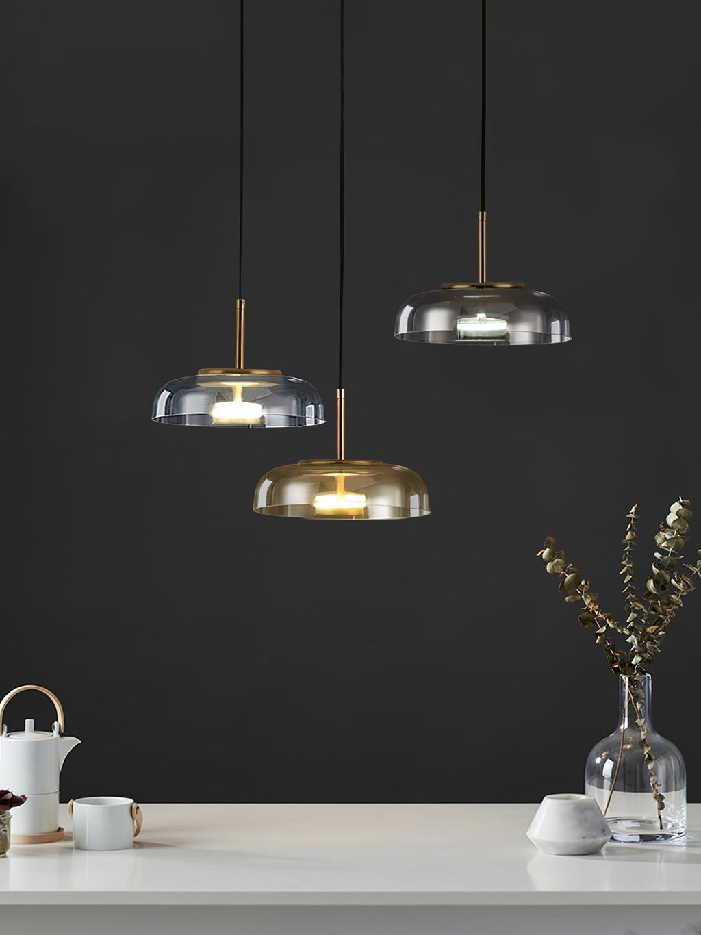 Lustra Lampada a Sospensione Trasparente Vetro Elegante