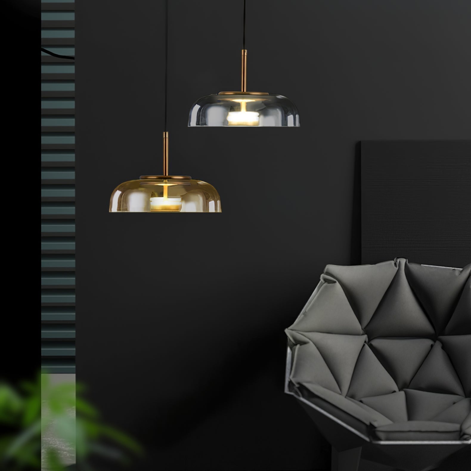 Lustra Lampada a Sospensione Trasparente Vetro Elegante