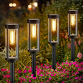 Lanterna da giardino solare esterna con vetro luminoso
