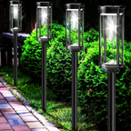Lanterna da giardino solare esterna con vetro luminoso