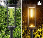 Lanterna da giardino solare esterna con vetro luminoso