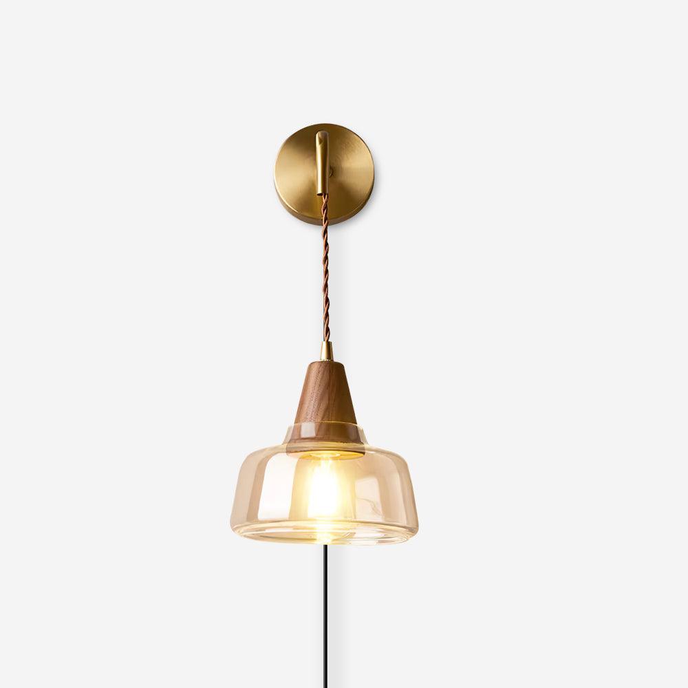 Lampada da Parete Solivo – Ottone & Vetro – Naturale – 16×16 cm – Dimmerabile