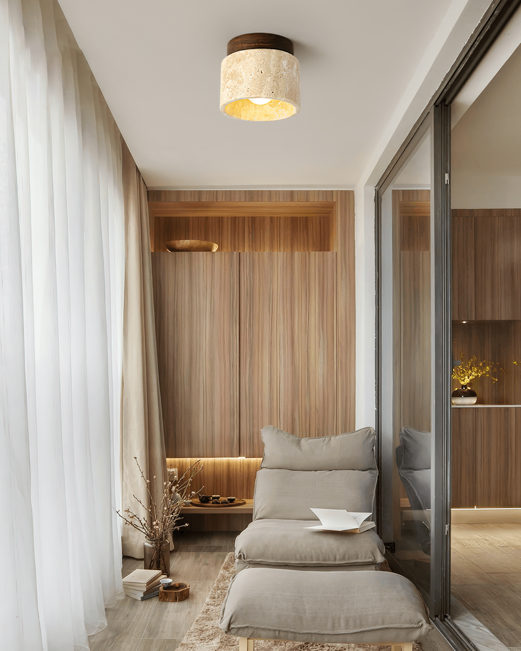 Lampada da soffitto in Travertino Ritta Stone