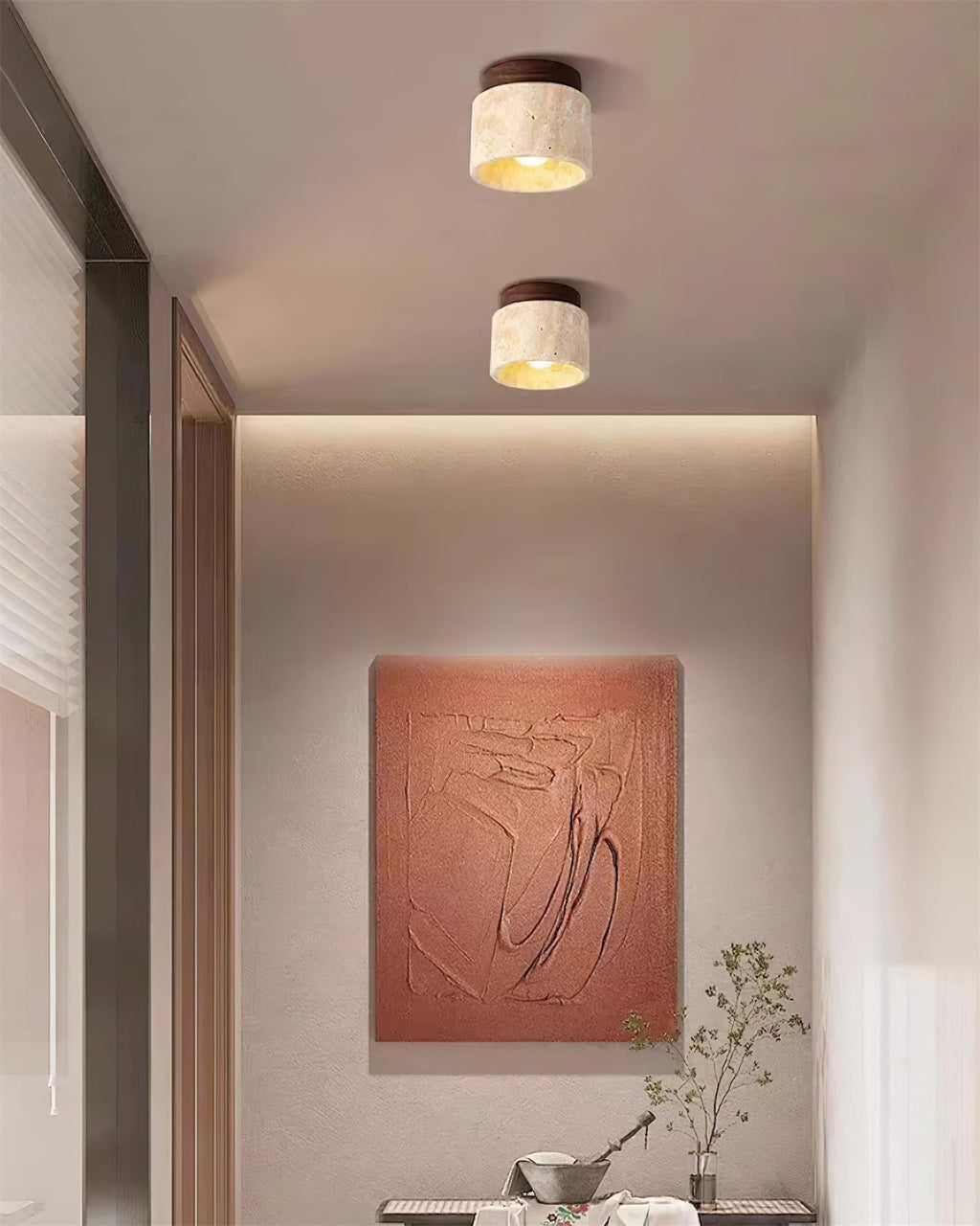 Lampada da soffitto in Travertino Ritta Stone