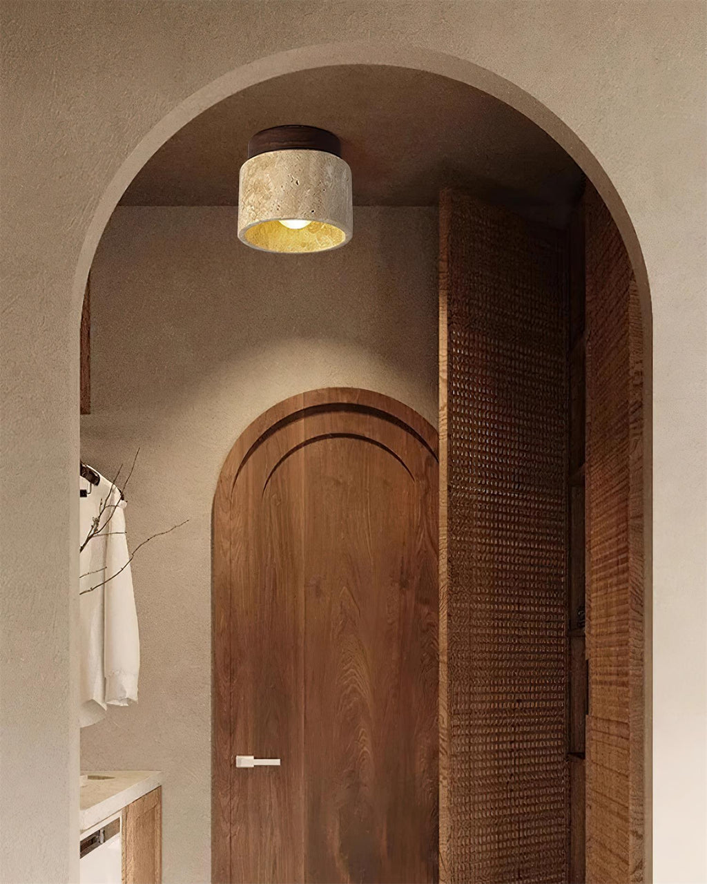 Lampada da soffitto in Travertino Ritta Stone
