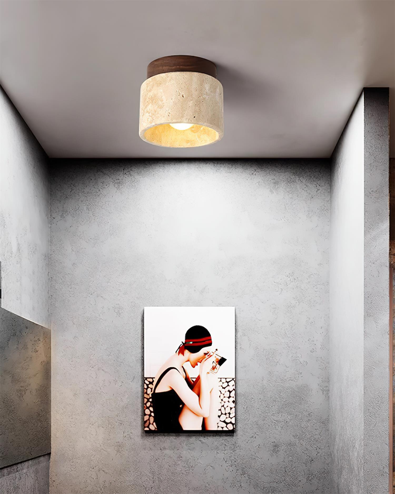 Lampada da soffitto in Travertino Ritta Stone