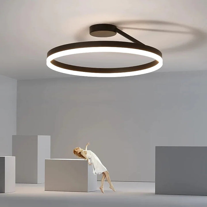 Lampada da soffitto Spazero – Ferro & Acrilico – Bianco – Ø 40 cm – Moderna lampada a LED per soggiorno