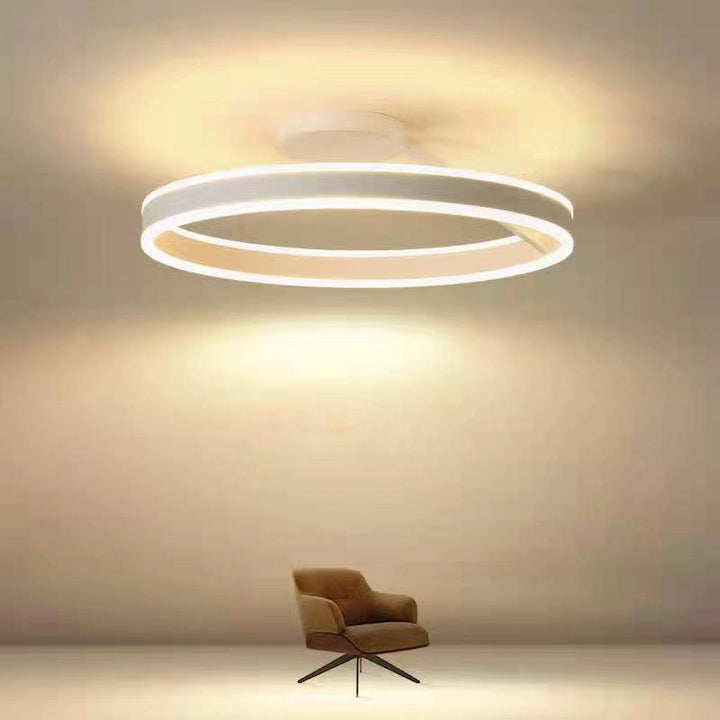 Lampada da soffitto Spazero – Ferro & Acrilico – Bianco – Ø 40 cm – Moderna lampada a LED per soggiorno