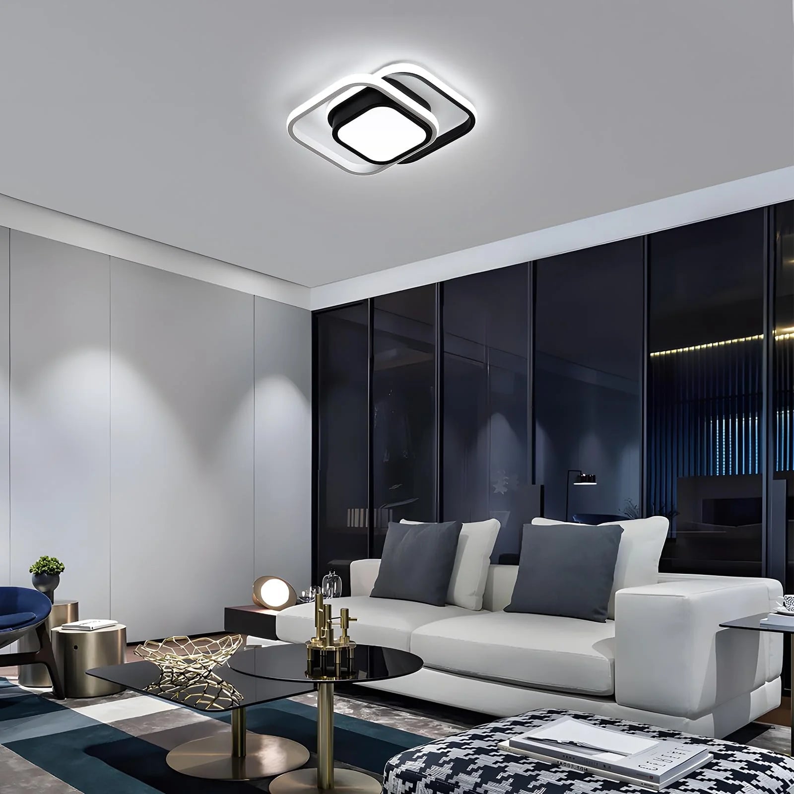Lampada da soffitto quadrata in acrilico chic