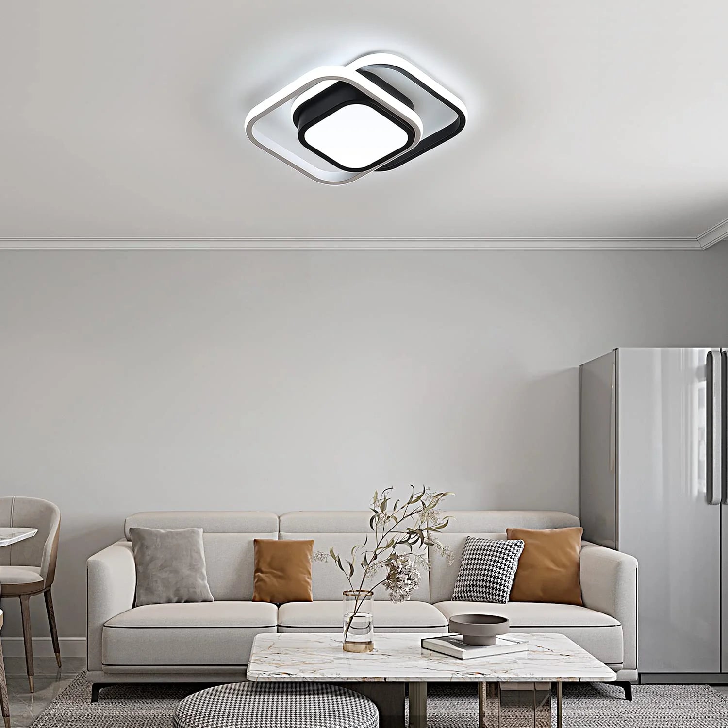 Lampada da soffitto quadrata in acrilico chic