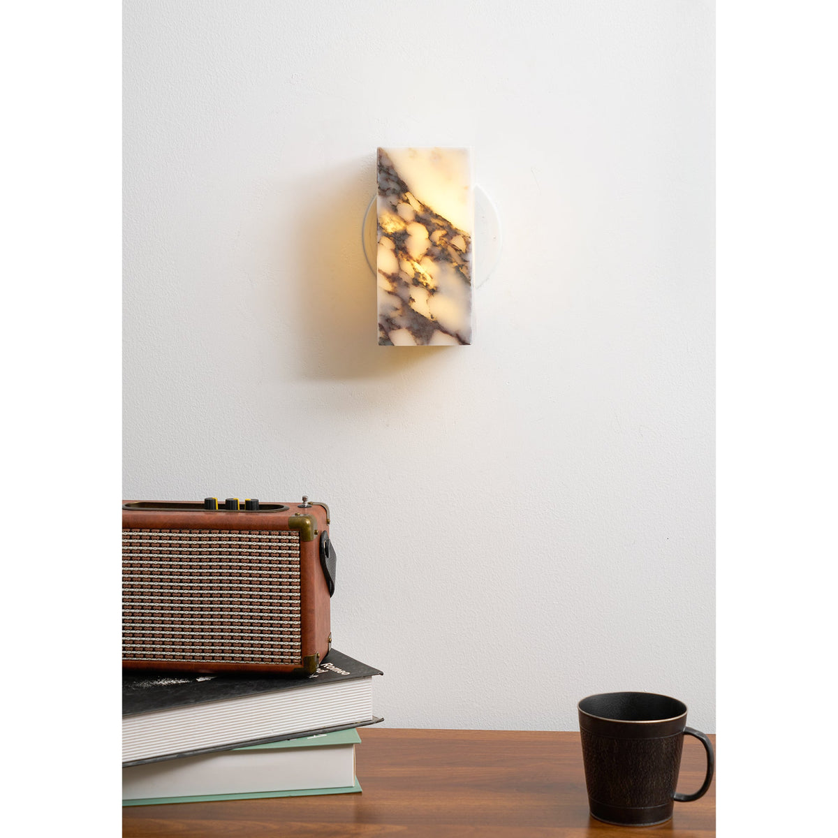 Lampada da Parete in Marmo Quadrata
