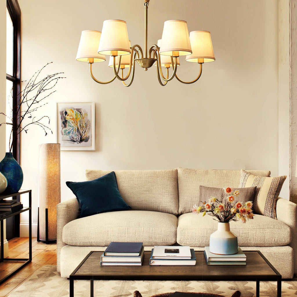 Lampadario in tessuto Stacey tradizionale invecchiato