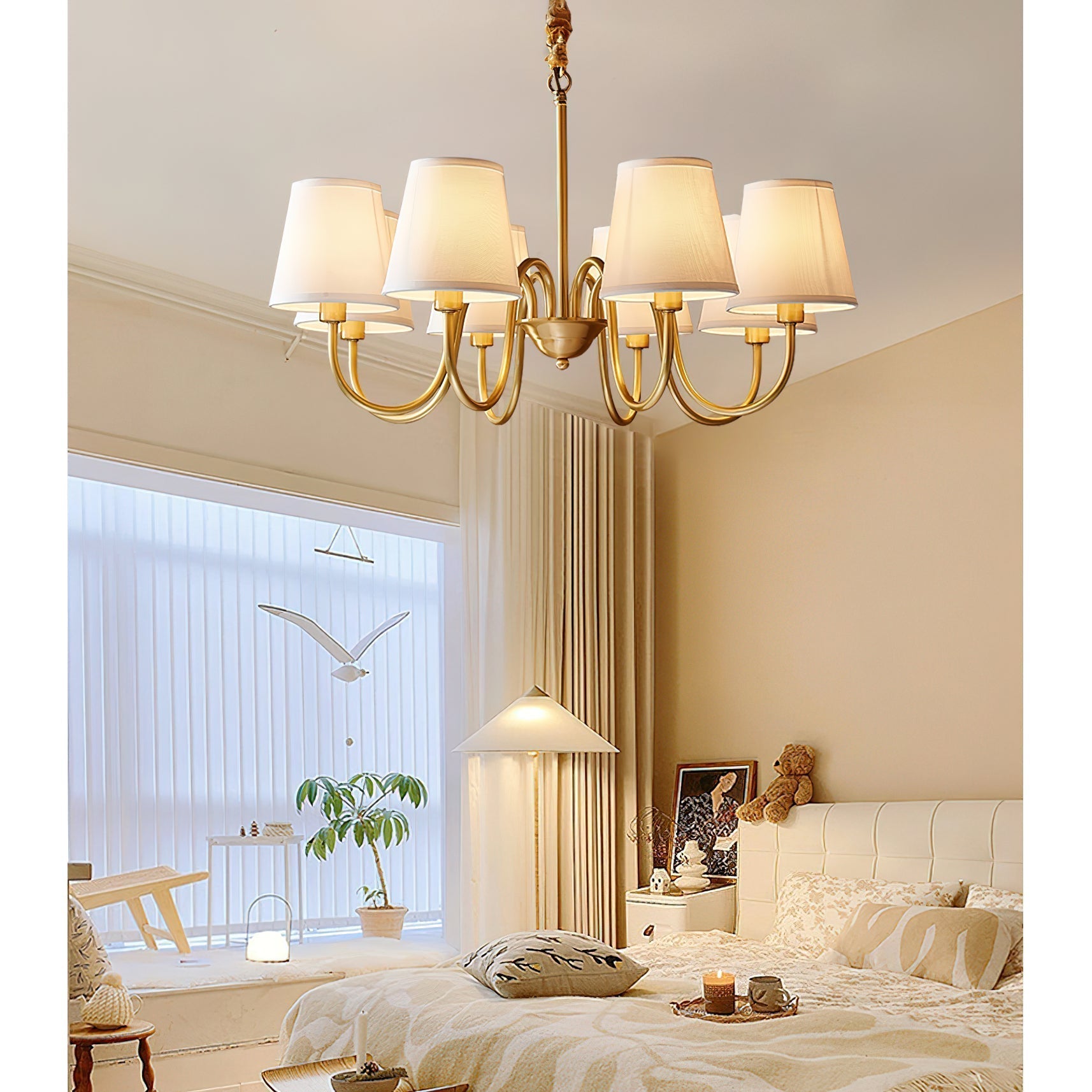 Lampadario in tessuto Stacey tradizionale invecchiato