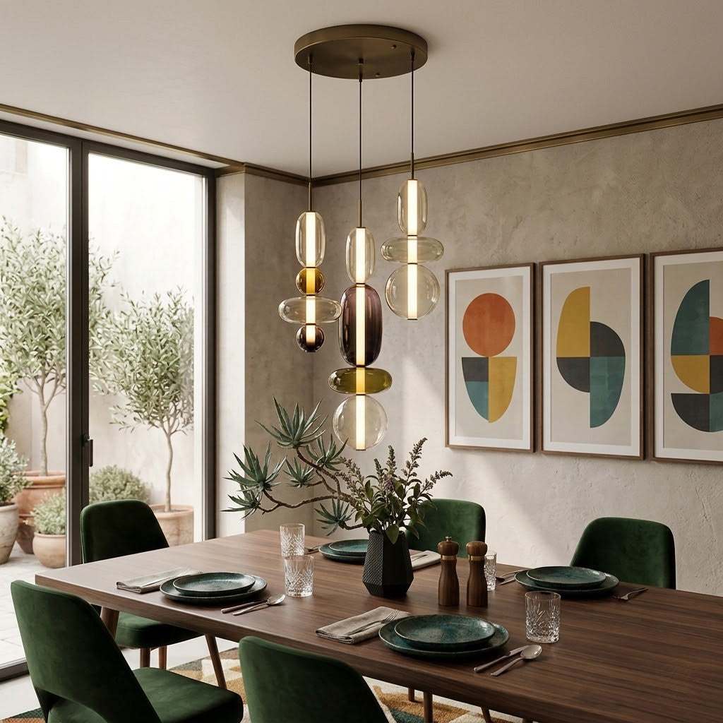 Lampadario in Vetro Colorato