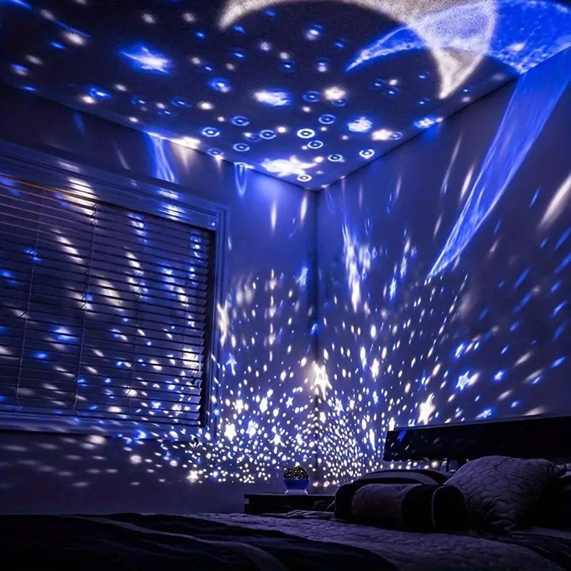 Lampada notturna proiettore di stelle con copertura a cupola rotante