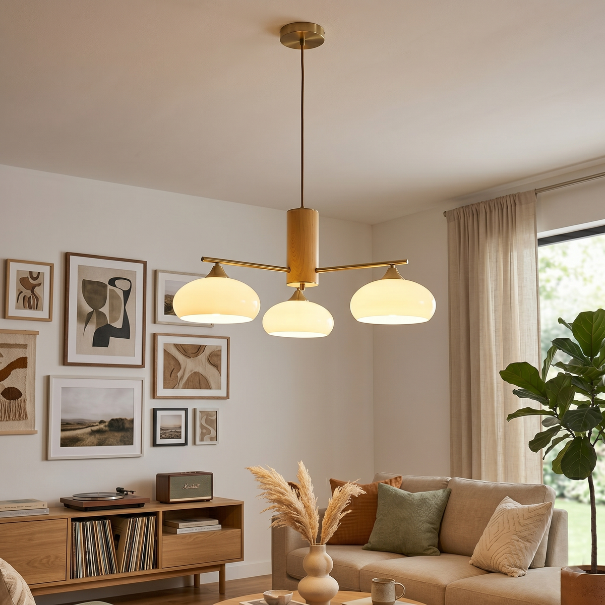 Lampadario Ellittico Nova in Persimone