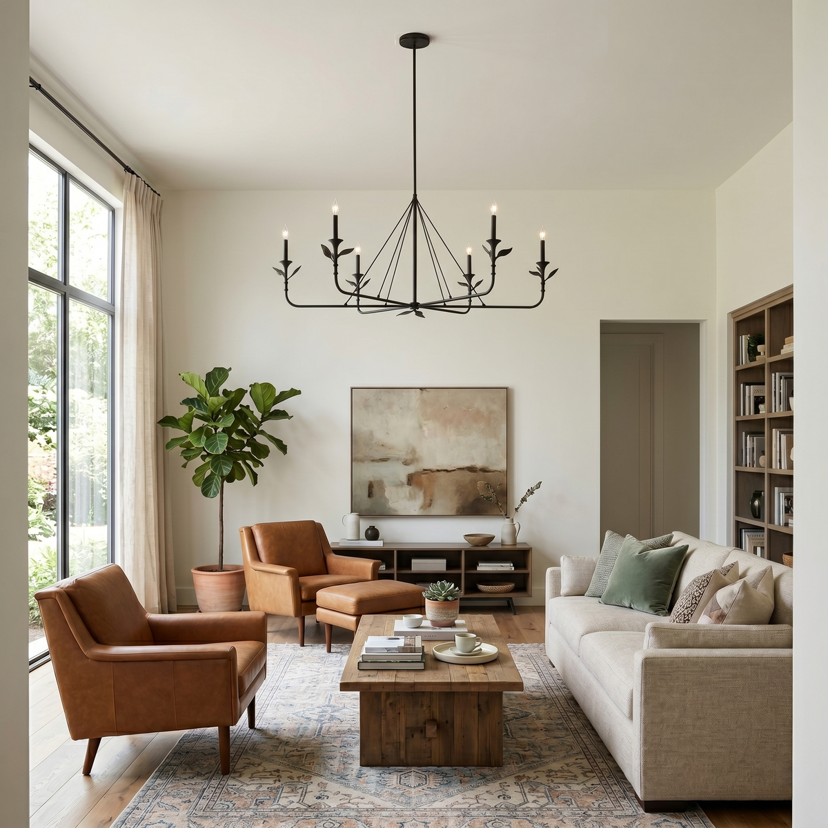 Lampadario a Foglie Ramificate
