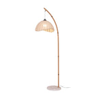 Lampada da terra Juremi – Bambù & Lino – Beige – 160 cm – Design scandinavo per soggiorno & illuminazione suggestiva