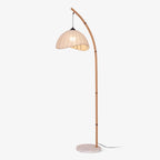 Lampada da terra Juremi – Bambù & Lino – Beige – 160 cm – Design scandinavo per soggiorno & illuminazione suggestiva