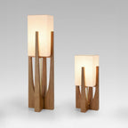 Lampada da terra – Legno & Tessuto – Naturale – 23×52 cm – Minimalista & Efficiente Energeticamente