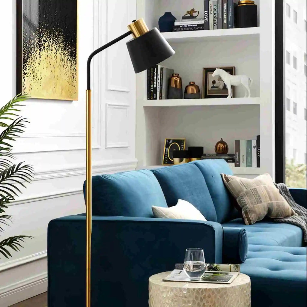 Lampada da terra – Tessuto – Nero – 160 cm – Moderna con telecomando per soggiorno e camera da letto