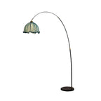Lampada da terra – Tessuto – Nero – Lampada ad arco – Design elegante per il soggiorno
