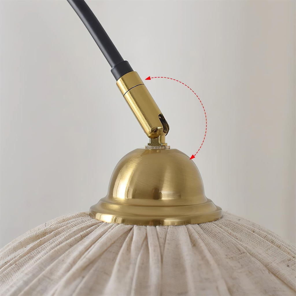 Lampada da terra – Tessuto – Nero – Lampada ad arco – Design elegante per il soggiorno