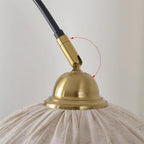 Lampada da terra – Tessuto – Nero – Lampada ad arco – Design elegante per il soggiorno