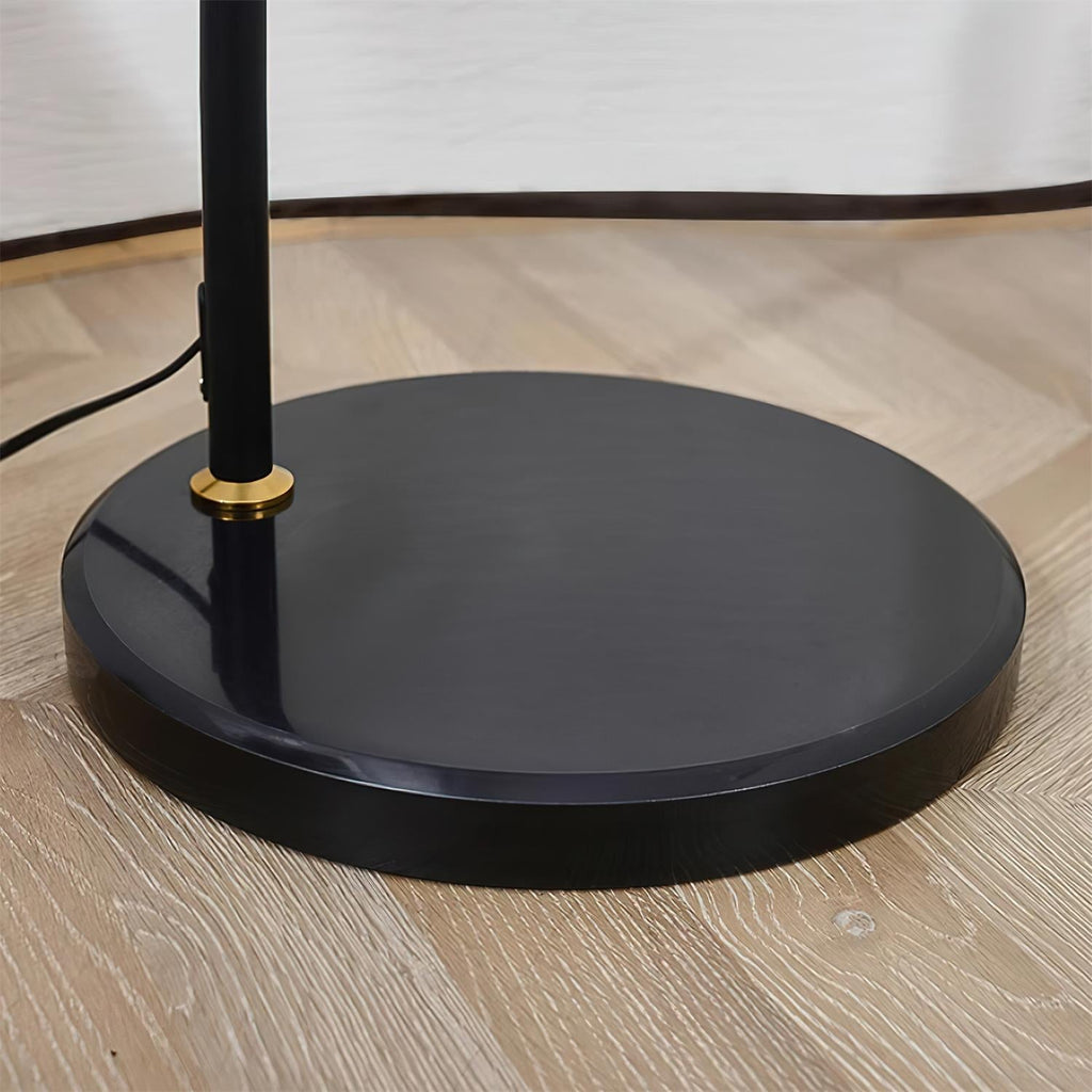Lampada da terra – Tessuto – Nero – Lampada ad arco – Design elegante per il soggiorno