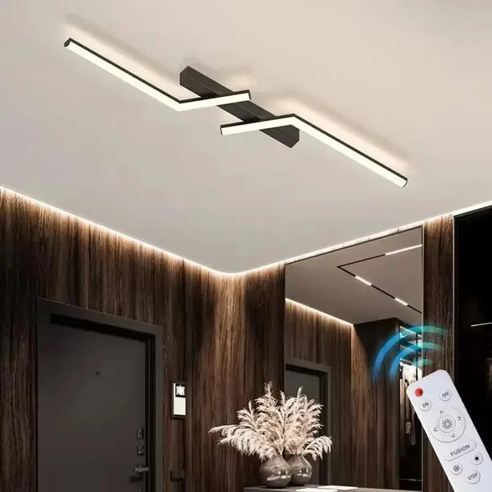 Moderna Semplice Luce da Soffitto LED in Alluminio Nero